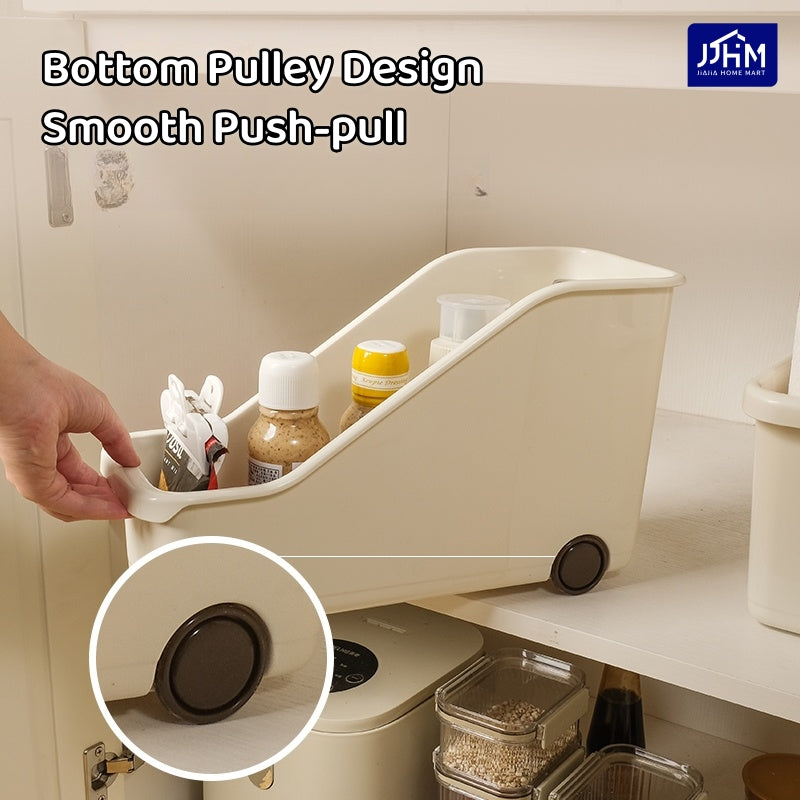 [BUY 3 FREE 1]Japanese kitchen storage box sundries cabinet organize pots and pans seasonings pot lid rack sink basket with rollers