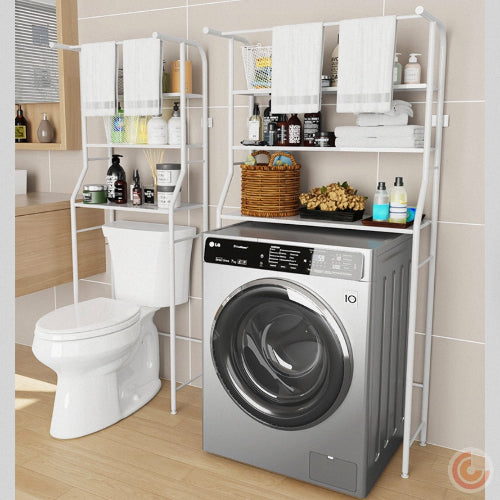 (SG Stock) Newly Upgraded Toilet Rack / Washing Machine Rack – Bathroom Storage Shelf (Floor-standing or Wall-mounted Space Organizer)