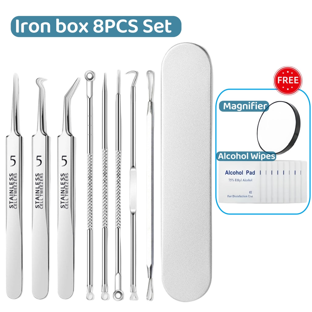 【SG NDD】 Acne Removing Needle Cover Blackhead Removing Tweezers Clip Blackhead Removal Tool Kit,PrecisionTweezers and Pimple Needles for AcneIngrown Hairs, and Skin Care