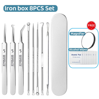 【SG NDD】 Acne Removing Needle Cover Blackhead Removing Tweezers Clip Blackhead Removal Tool Kit,PrecisionTweezers and Pimple Needles for AcneIngrown Hairs, and Skin Care