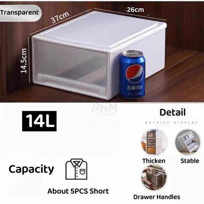NND Drawer Type Stackable Storage Drawer Plastic Container Storage Box Cabinet Bin Cabinet
