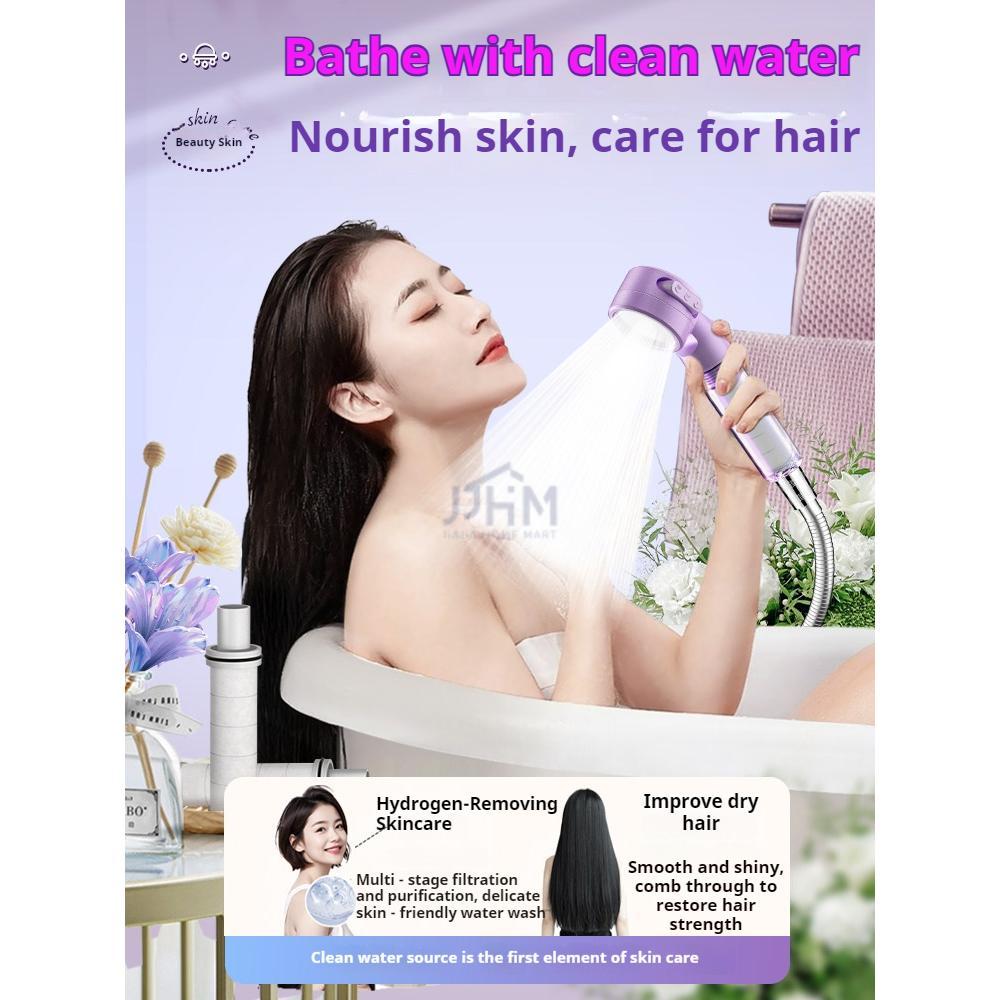 [SG Ready Stock] Portable Filter Shower Head 3 Modes High Pressure Water Saving Shower Cartridges Travel Shower Head