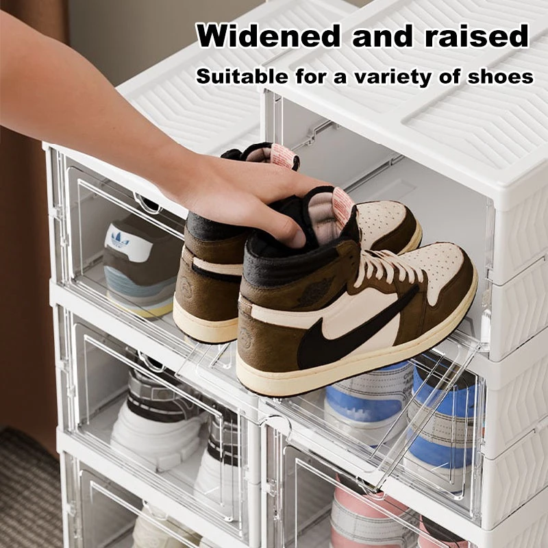 3/6/9 Layers Foldable Shoe Box Transparent Shoe Cabinet Stackable Shoe Storage Box Home Shoe Rack Cabinet