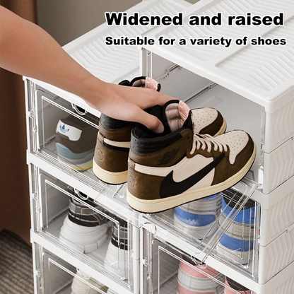 3/6/9 Layers Foldable Shoe Box Transparent Shoe Cabinet Stackable Shoe Storage Box Home Shoe Rack Cabinet
