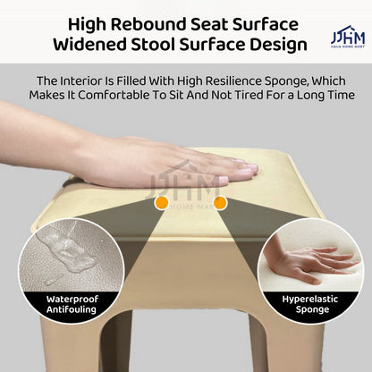 【SG Seller】4PCS Upgrade Sofa Base Stackable Plastic Stool Chair Dining Chair Set of Living Room Round Stool Kitchen Stool Multi-Colour Options