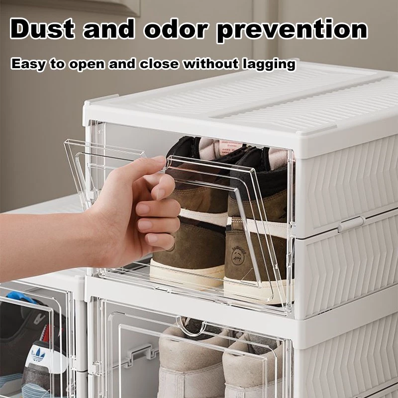 3/6/9 Layers Foldable Shoe Box Transparent Shoe Cabinet Stackable Shoe Storage Box Home Shoe Rack Cabinet