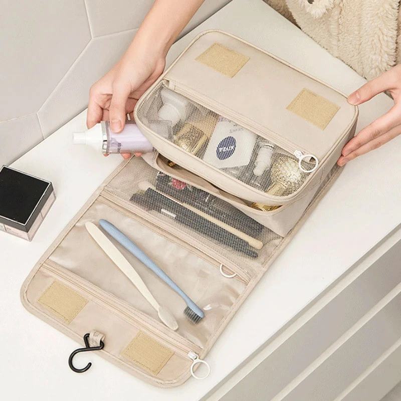 Foldable toiletry travel bag hanger bag high quality water proof pouch makeup organizer upgrade size