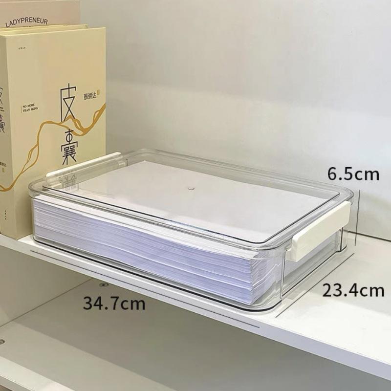 <Buy 3 Get 1 Free> A4 Acrylic Document Storage Tray Storage Box Transparent File Organizer Desktop Organization