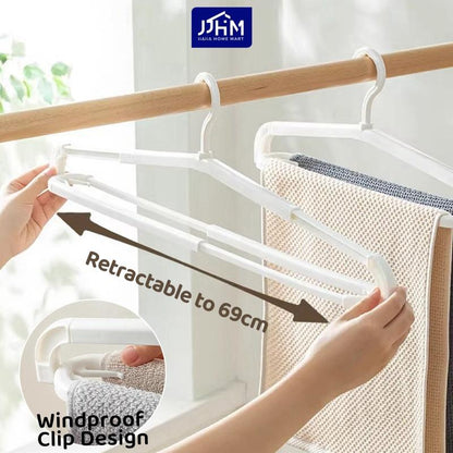 SG Retractable Hanging Clothes Hanger Laundry Towel Drying Rack Space Saver Closet Organizer Indoor Outdoor