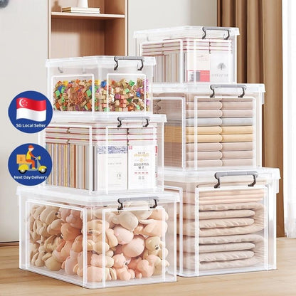 NND Transparent Storage Box Extra Large Thick Plastic Storage Box Household Clothes Toy Storage Box With Lid