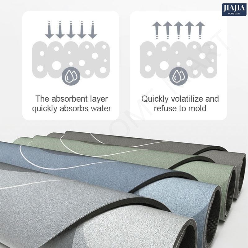 SG IN STOCK Diatom Mud Absorbent Pad Toilet Floor Quick-Drying Mat Non-slip Bathroom floor mat - Super Water Absorbent