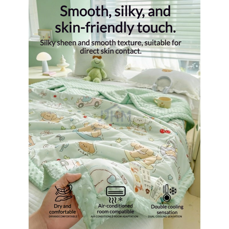 Children  Aerocool Reversible Cooling Aircon Children Blanket Instant Cool Touch Lightweight Breathable Soft Blanket