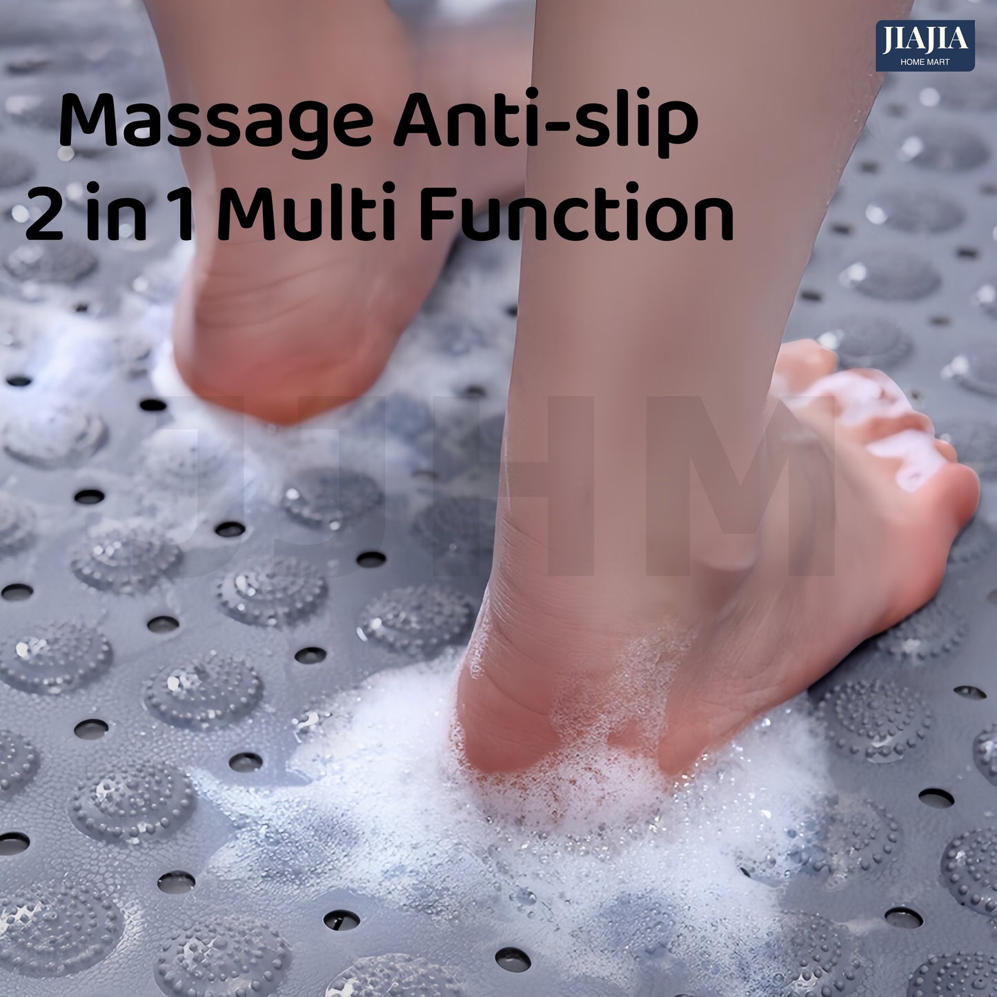 SG Non-Slip Bath Mat With Foot Reflexology Massage PVC Suction Cups Odorless Anti Slip Strong Suction