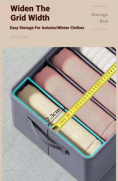 <Buy 4 Free 1> No-Flimsy Fabric Foldable 6/7/9 Grids Clothes Organizer Mesh Jeans Pant Storage Organizer Compartment
