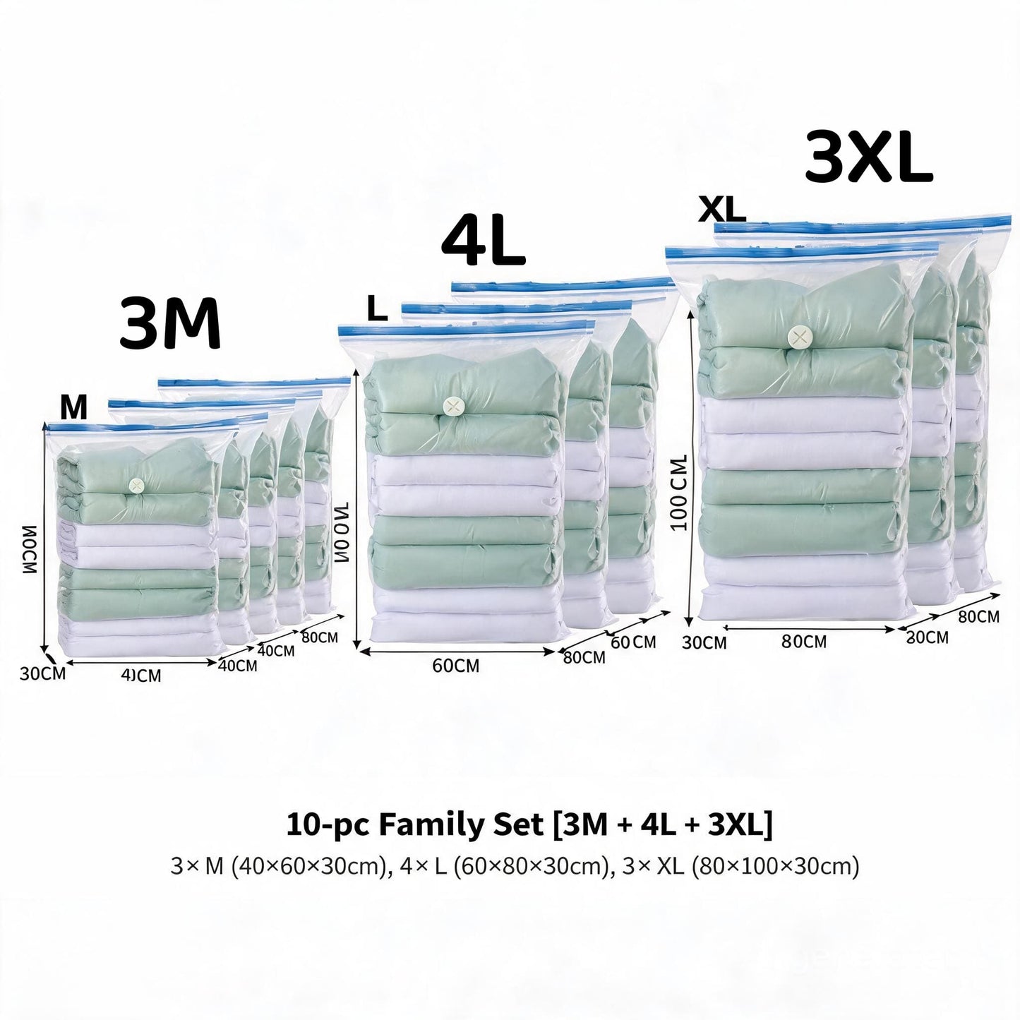 <Pumpless> Vacuum Bag Compression Bag No Need Pump Reusable Travel Clothes Storage Bag Seal Bags