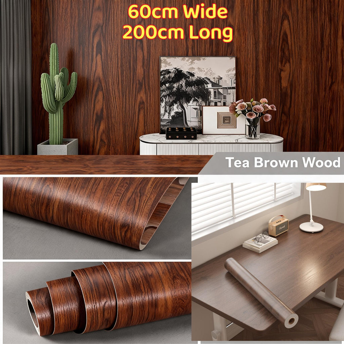 [SG Stock] 2 Meter Long Multi-Colour Self-Adhesive Wallpaper Table Paper Room Wall Paper Baby Room Design Wall Paper