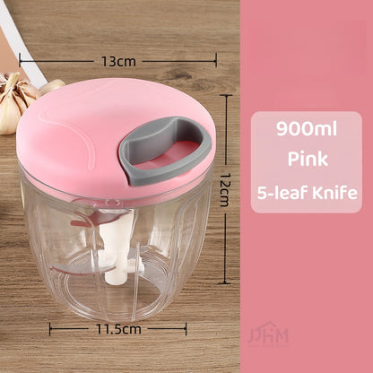 【SG Stock】Vegetable Chopper Mini Blender Garlic Cutter Manual Food Processor Meat Grinder Hand Ginger Crushed Shredder
