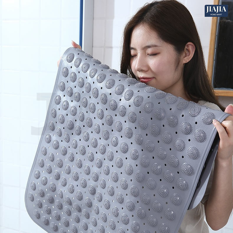 SG Non-Slip Bath Mat With Foot Reflexology Massage PVC Suction Cups Odorless Anti Slip Strong Suction