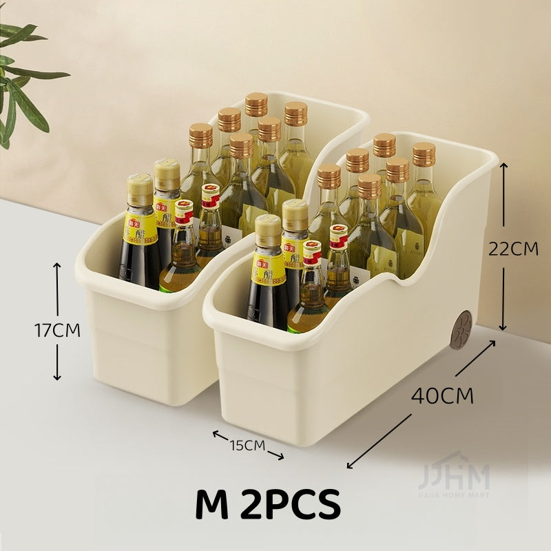 [BUY 3 FREE 1]Japanese kitchen storage box sundries cabinet organize pots and pans seasonings pot lid rack sink basket with rollers