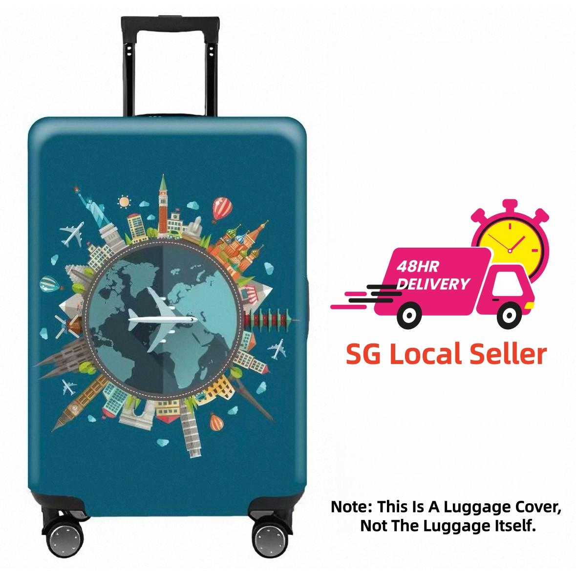 【 SG】 Thick Dustproof Luggage Cover cartoon Elastic Stretchable Travel Suitcase Protector Labubu Line Bear Snoopy Luggage Cover Travel Suitcase Protective Cover 18-32 Inch Thick Elastic Dust Covers Travel Accessories Luggage Supplies