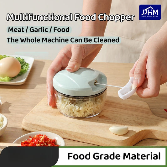 【SG Stock】Vegetable Chopper Mini Blender Garlic Cutter Manual Food Processor Meat Grinder Hand Ginger Crushed Shredder