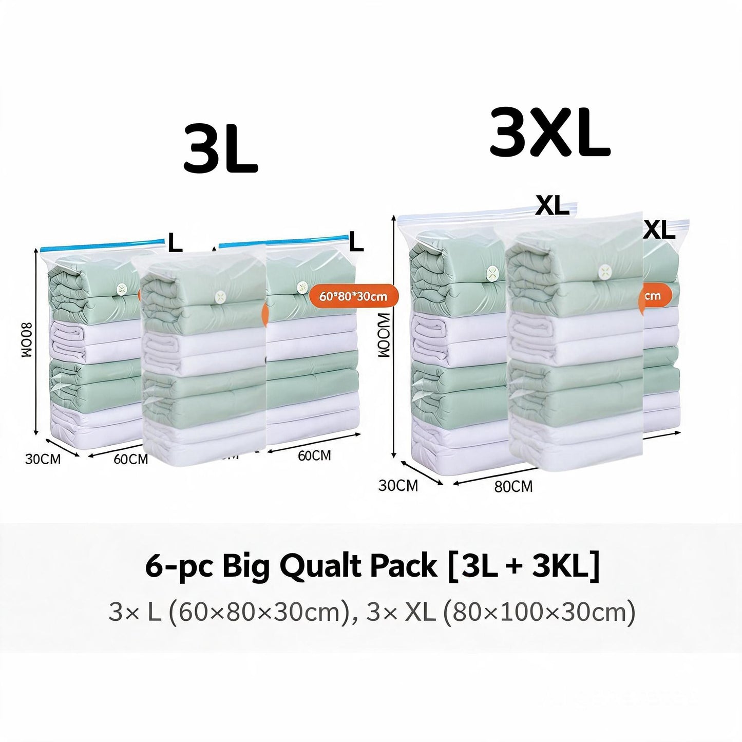 <Pumpless> Vacuum Bag Compression Bag No Need Pump Reusable Travel Clothes Storage Bag Seal Bags
