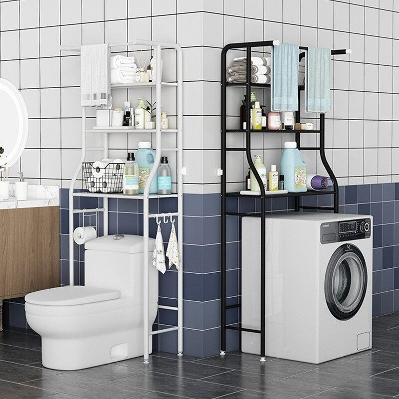(SG Stock) Newly Upgraded Toilet Rack / Washing Machine Rack – Bathroom Storage Shelf (Floor-standing or Wall-mounted Space Organizer)