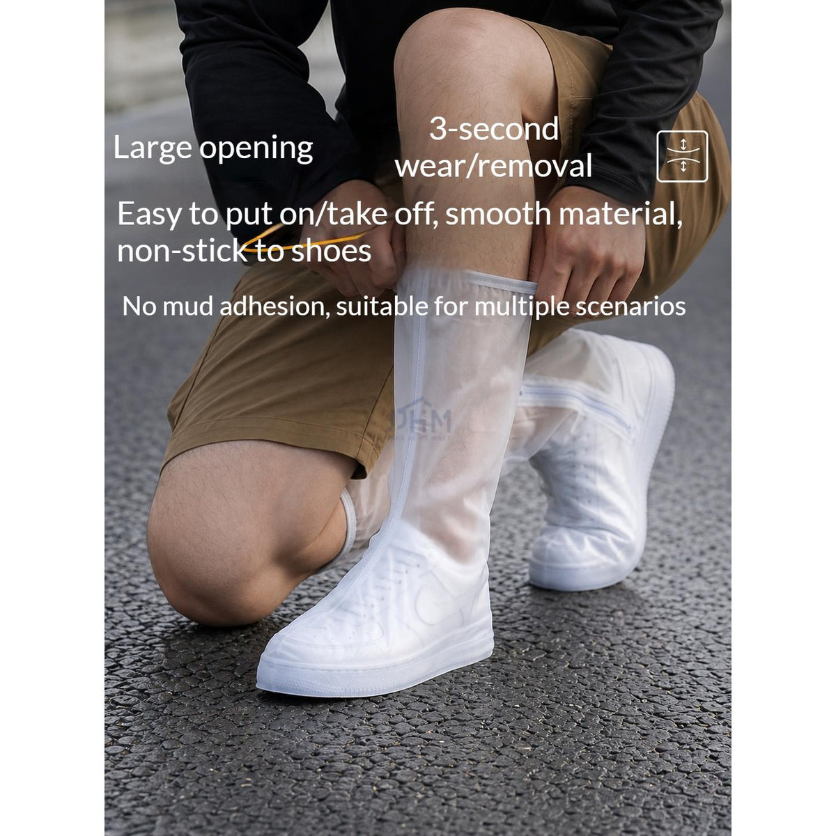 【SG Seller】 Rain Boot Outdoor Walking Travel Reusable Anti-Slip Durable PVC Waterproof Rain Shoes Cover