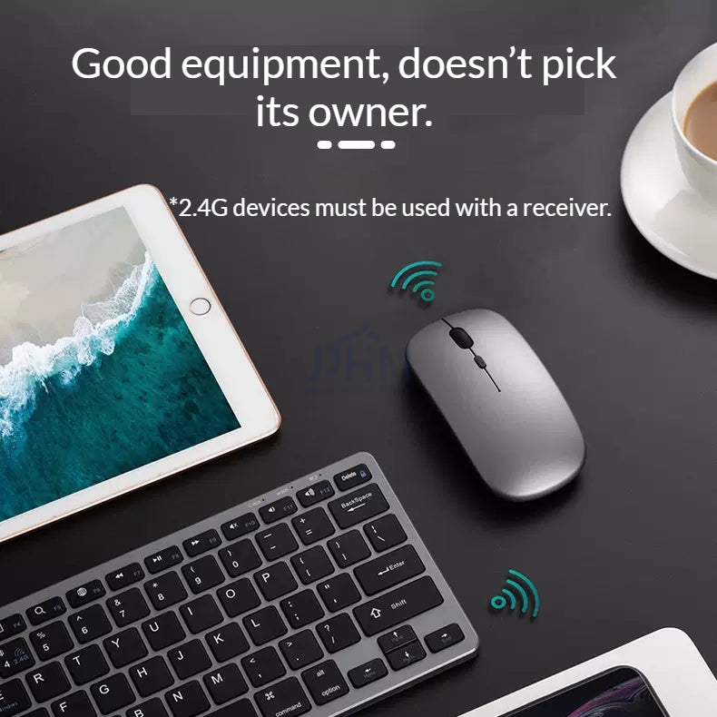 [SG] Bluetooth Wireless Keyboard and Mouse Combo Rechargeable Compact Slim 3 Mode Wireless Keyboard Mouse Set Silent Click Ergonomic Portable Office Home Laptop Tablet PC Desktop Keyboard Mouse Combo Set