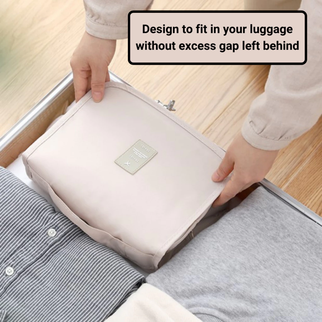 Foldable toiletry travel bag hanger bag high quality water proof pouch makeup organizer upgrade size