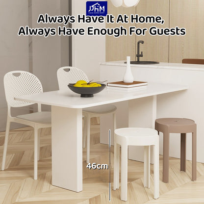 【SG Seller】4PCS Thicken Stackable Plastic Stool Chair Dining Chair Set of Living Room Round Stool Kitchen Stool Multi-Colour Options Sturdy Dining Table Stools