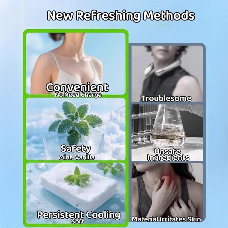 [Ten Milion Hot Selling] Cooling Ice Towels, Cooling Wet Wipes with Plant Formula, Great for Outdoor Concerts Cool Instant Cooling Face/Body Wipes & Handy Body Cool Sheet/Towel Sheets Icy Deodorant Body Wipes