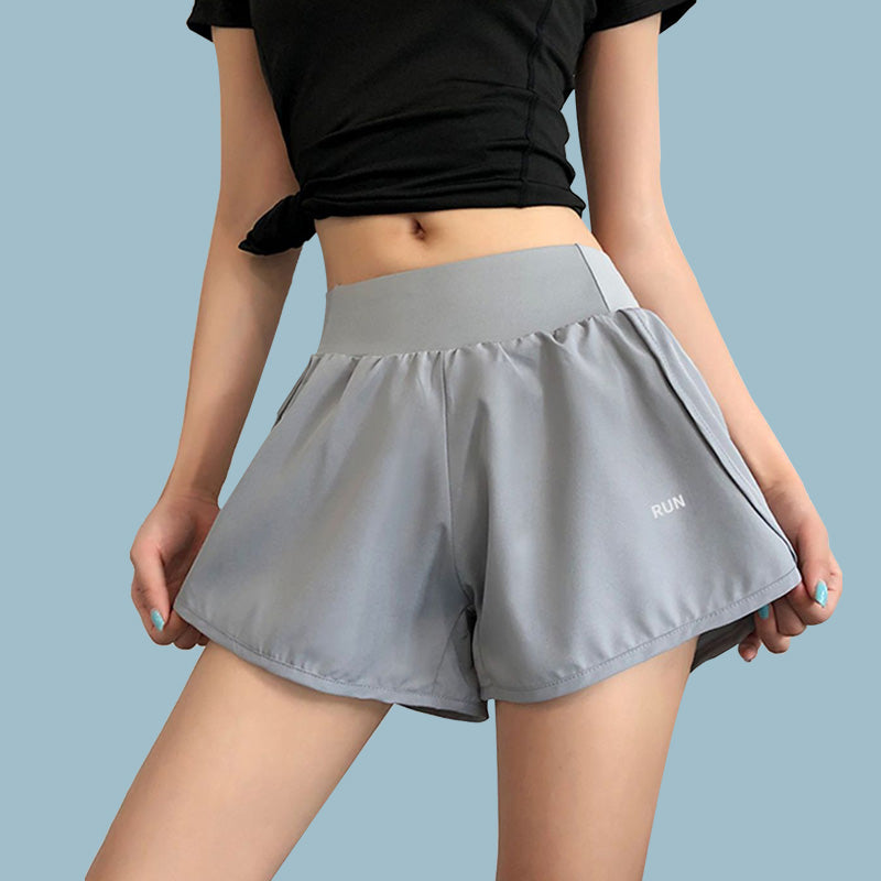 Women's Sports Shorts Quick-Drying Anti-Exposure Loose Large Size Casual Yoga Pants Running Breathable Fitness Pants High Waist Summer