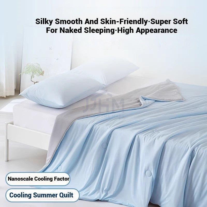 【SG NDD】 Cooling Summer Blanket Ice Silk Lightweight Quilt Air Condition Comforter Bed Double Side Cold Fabric