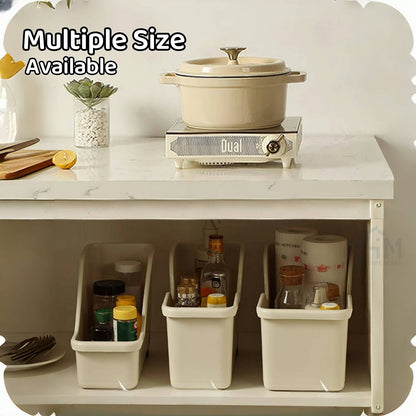[BUY 3 FREE 1]Japanese kitchen storage box sundries cabinet organize pots and pans seasonings pot lid rack sink basket with rollers