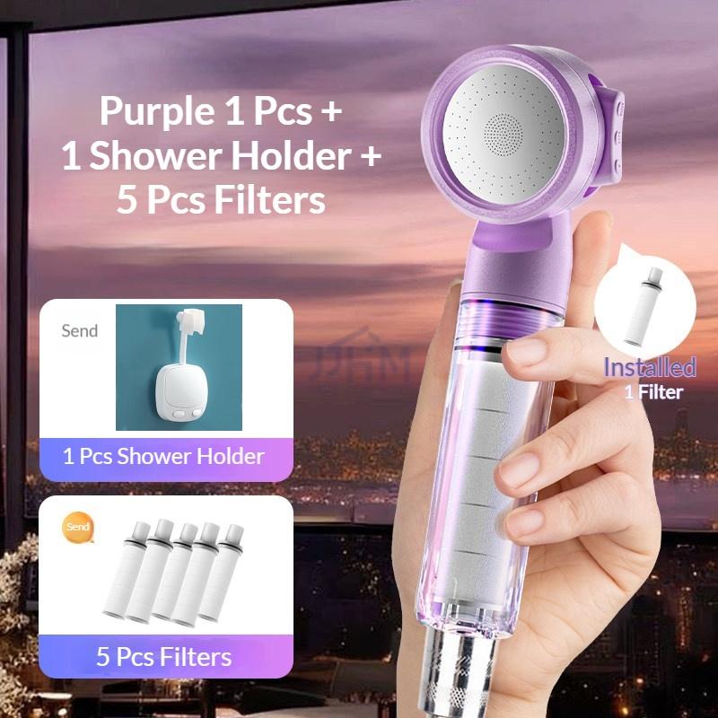 [SG Ready Stock] Portable Filter Shower Head 3 Modes High Pressure Water Saving Shower Cartridges Travel Shower Head