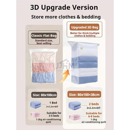 <Pumpless> Vacuum Bag Compression Bag No Need Pump Reusable Travel Clothes Storage Bag Seal Bags