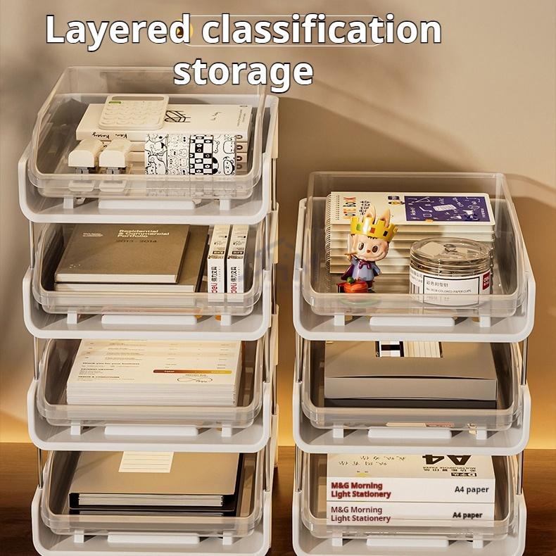 SG Stock A4 Stackable Document Tray Desk Document Tray File Organiser Office Supplies Stationery Storage