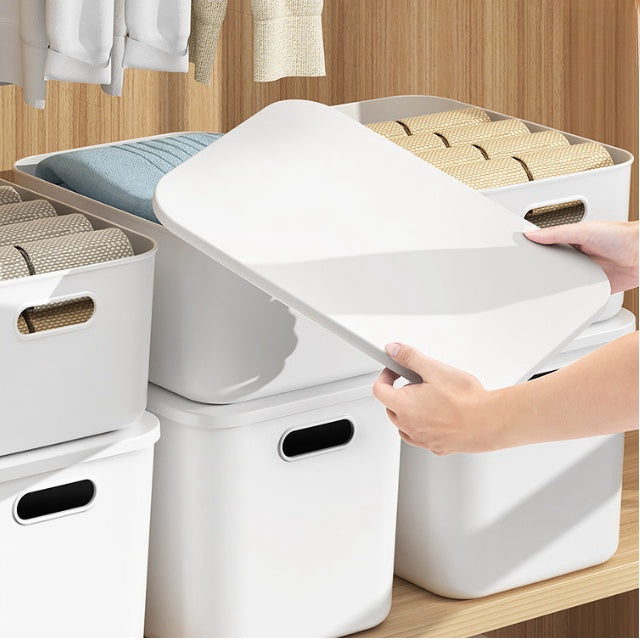 Ready Stock Stackable Storage Box Dustproof With Lid Makeup Toys Home Cabinet Organizer Kitchen Sorting Container