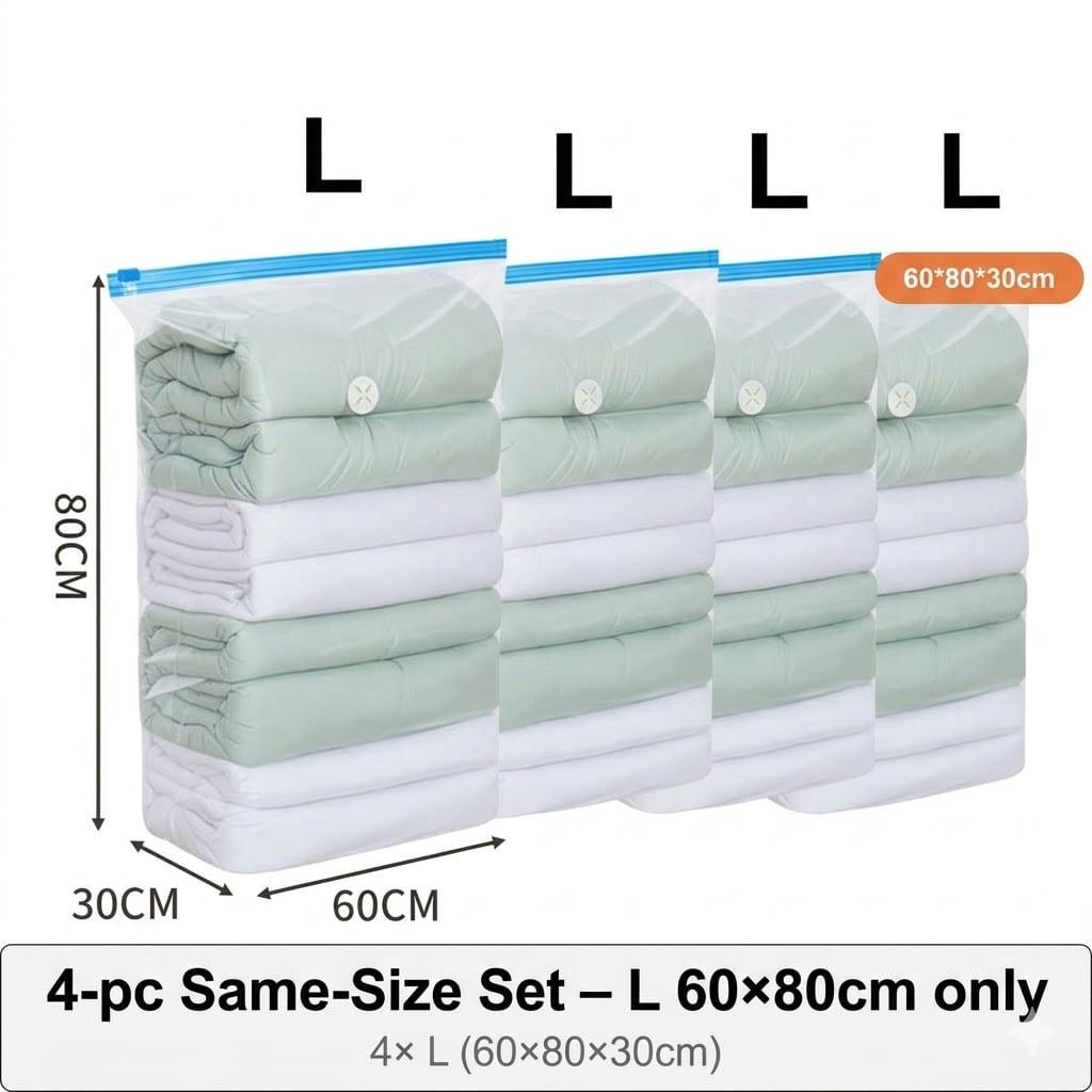 <Pumpless> Vacuum Bag Compression Bag No Need Pump Reusable Travel Clothes Storage Bag Seal Bags