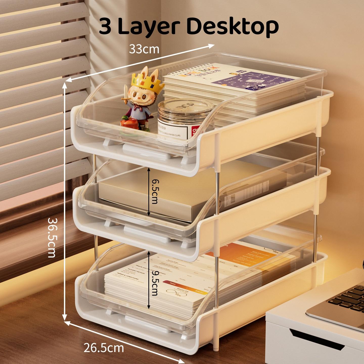 SG Stock A4 Stackable Document Tray Desk Document Tray File Organiser Office Supplies Stationery Storage