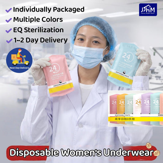 SG 5/10/20pcs Disposable Panties Ladies Sterile Travel Business Trip Shorts Portable Pregnant Women Postpartum Women Disposable Panties Ladies Disposable Underwear Seamless Cotton Travel Plus Size Maternity Confinemen Women Disposable Panties Ladies