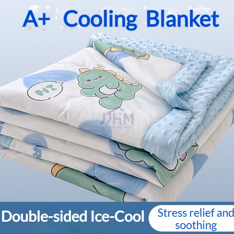 Children  Aerocool Reversible Cooling Aircon Children Blanket Instant Cool Touch Lightweight Breathable Soft Blanket