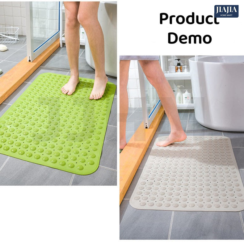 SG Non-Slip Bath Mat With Foot Reflexology Massage PVC Suction Cups Odorless Anti Slip Strong Suction