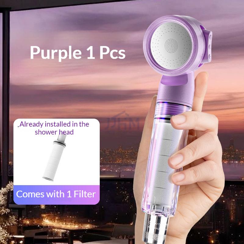 [SG Ready Stock] Portable Filter Shower Head 3 Modes High Pressure Water Saving Shower Cartridges Travel Shower Head