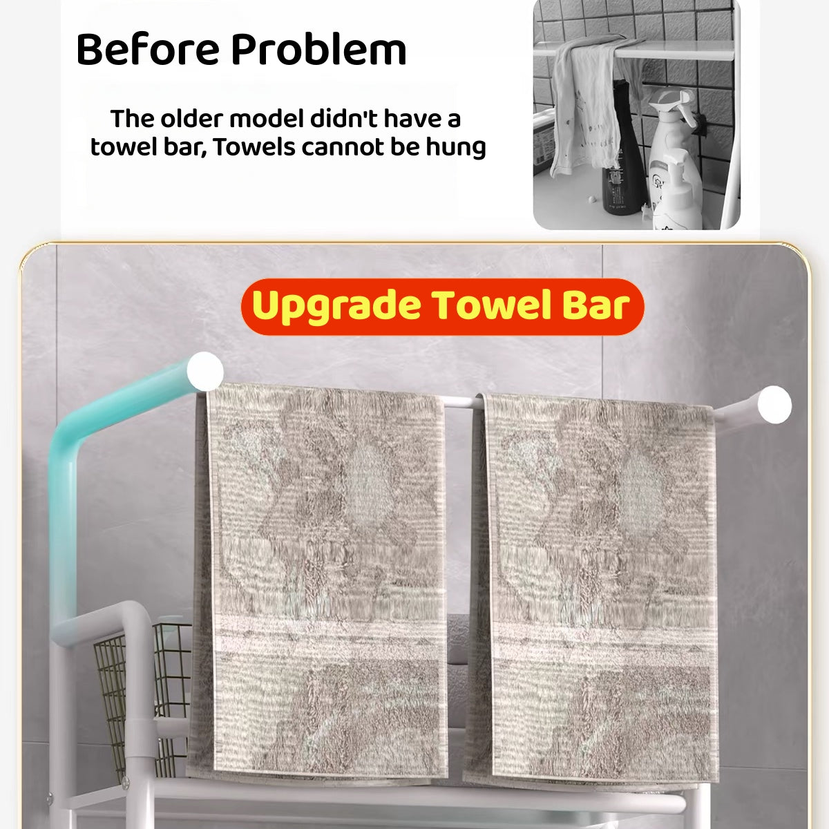 (SG Stock) Newly Upgraded Toilet Rack / Washing Machine Rack – Bathroom Storage Shelf (Floor-standing or Wall-mounted Space Organizer)