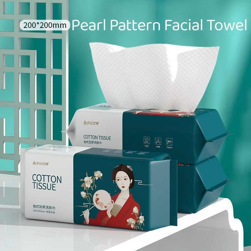 <Premium Cotton> Disposable Facial Towel, Makeup Remover Tissue, Towel, Large and Thick wipes