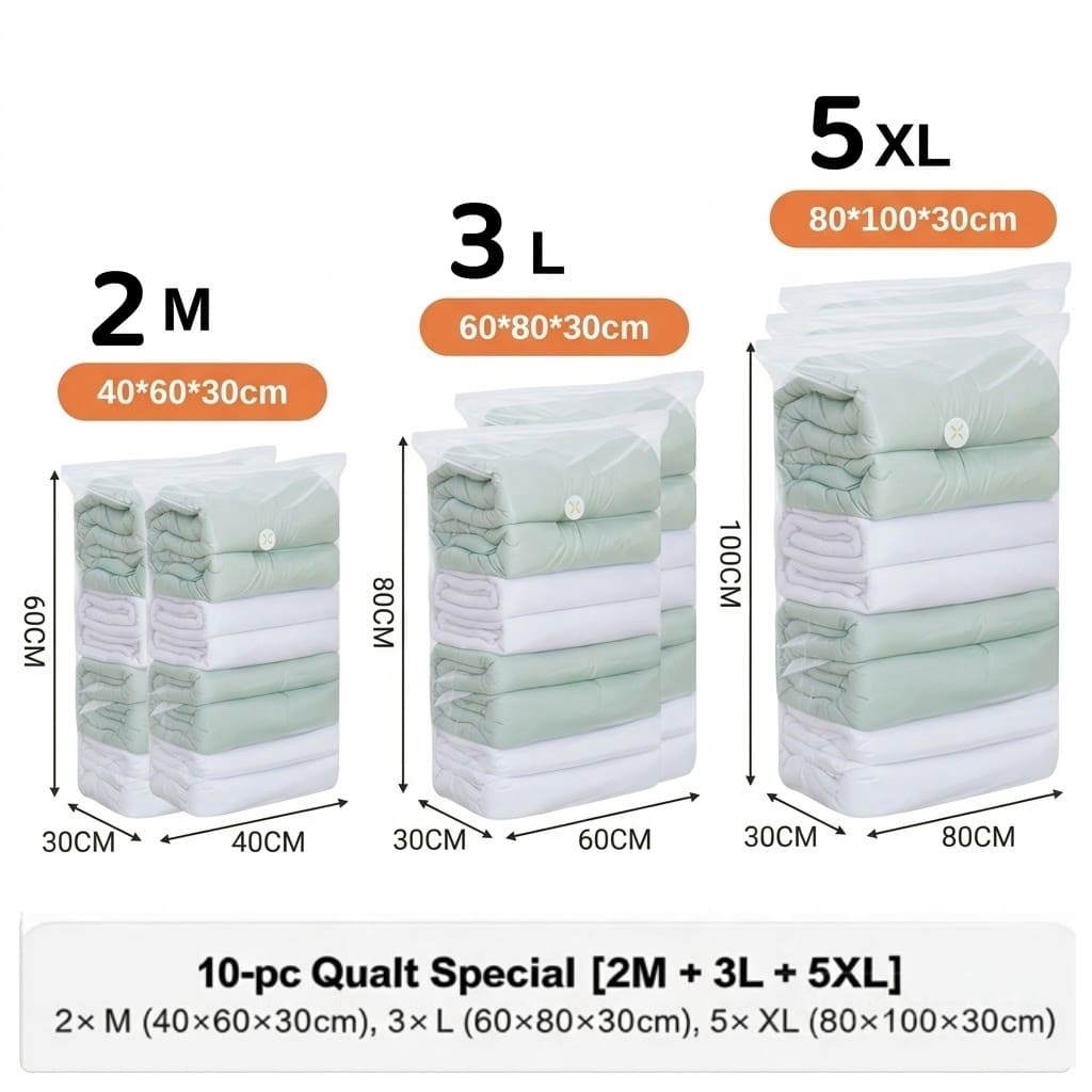 <Pumpless> Vacuum Bag Compression Bag No Need Pump Reusable Travel Clothes Storage Bag Seal Bags