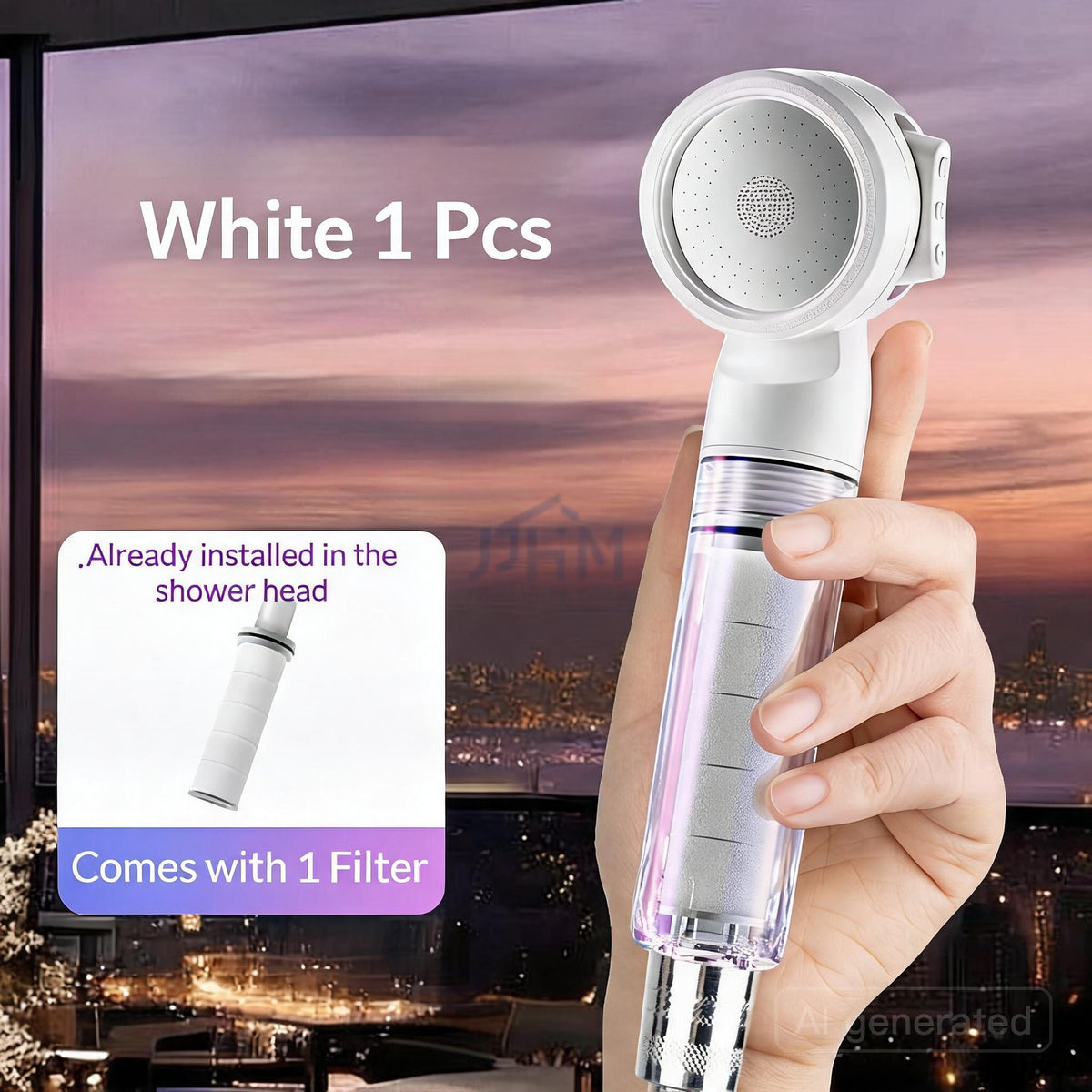 [SG Ready Stock] Portable Filter Shower Head 3 Modes High Pressure Water Saving Shower Cartridges Travel Shower Head