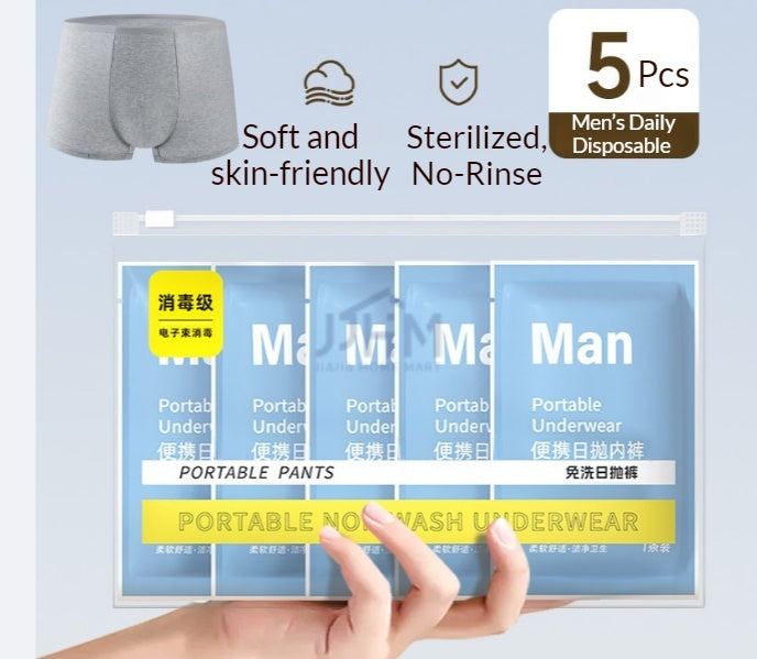 [SG] Men's Disposable Underwear Travel Business Trip No Wash Underwear Individually Packaged Sterile Disposable Boxer Briefs Breathable Cotton Underwear Emergency Travel Essentials Hospital Maternity Confinement Men Boxer Shorts